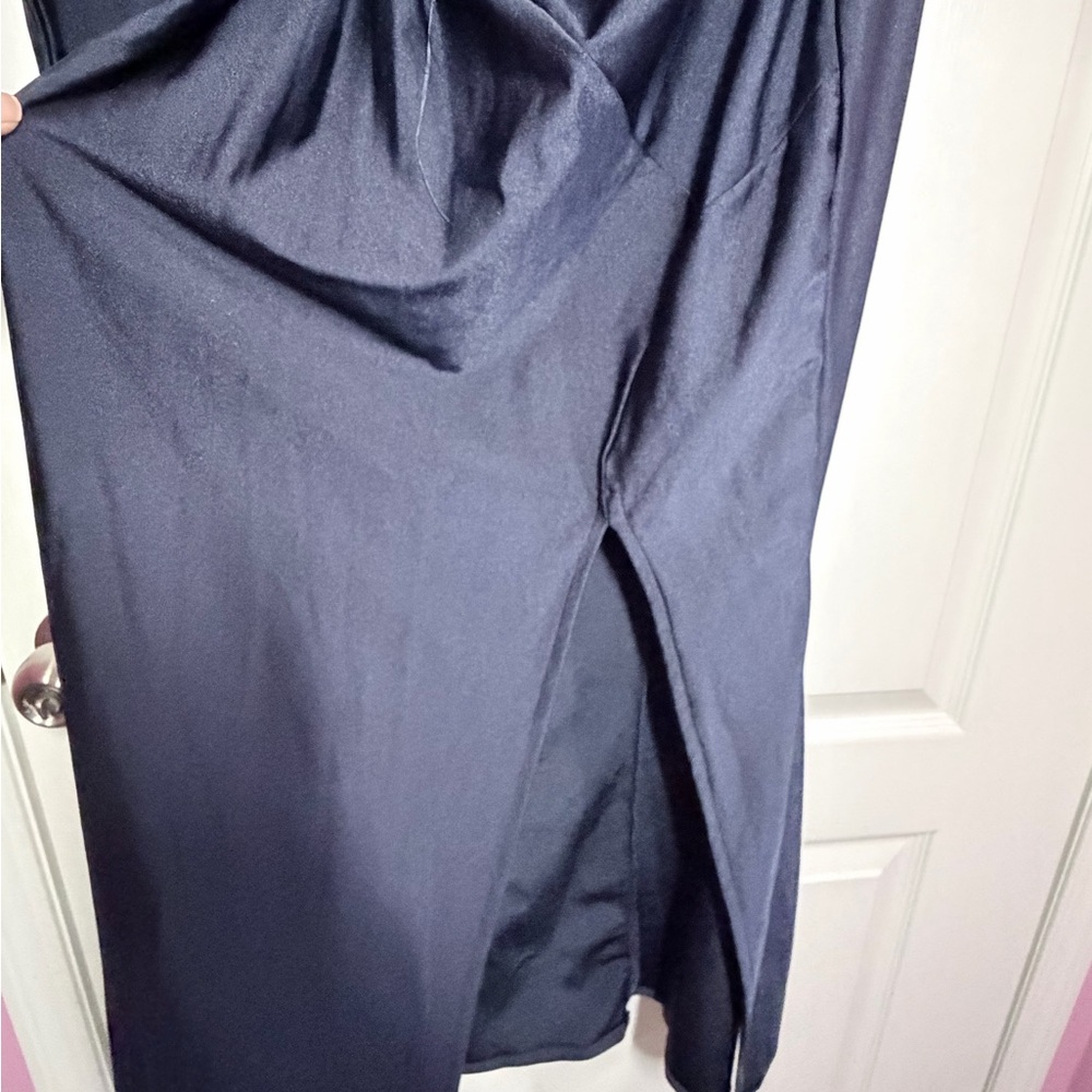 💙Fashion Nova Midnight Blue One-Shoulder Dress - Picture 5 of 7